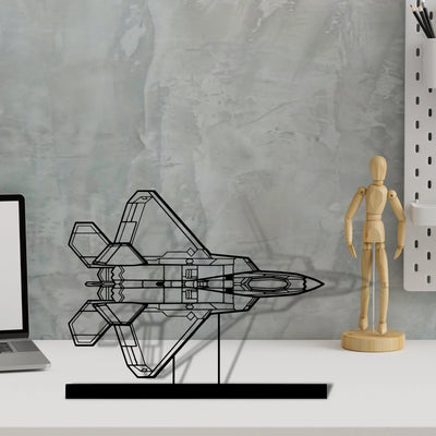 f-22-raptor-6 Silhouette Metal Art Stand - Aero Silhouette