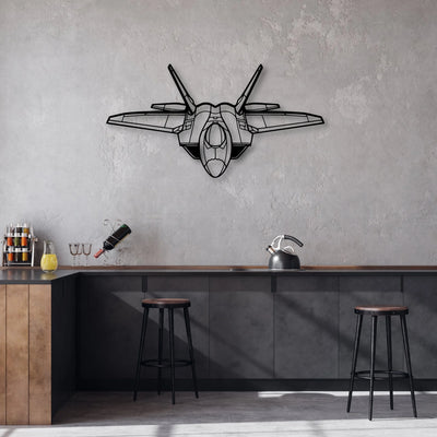 F-22 Raptor Classic Aircraft Silhouette Metal Wall Art - Aviation Hangar Decor