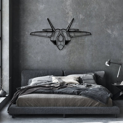 F-22 Raptor Classic Aircraft Silhouette Metal Wall Art - Aviation Hangar Decor