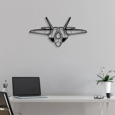F-22 Raptor Classic Aircraft Silhouette Metal Wall Art - Aviation Hangar Decor