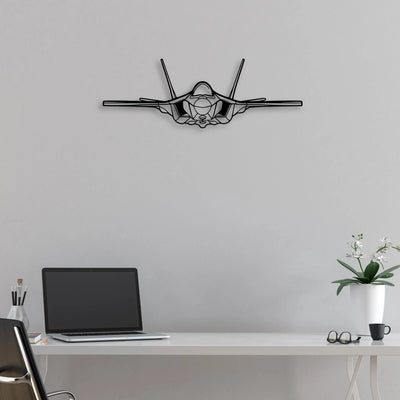 F-35A Lightning LL-2 Classic Aircraft Silhouette Metal Wall Art - Aviation Hangar Decor