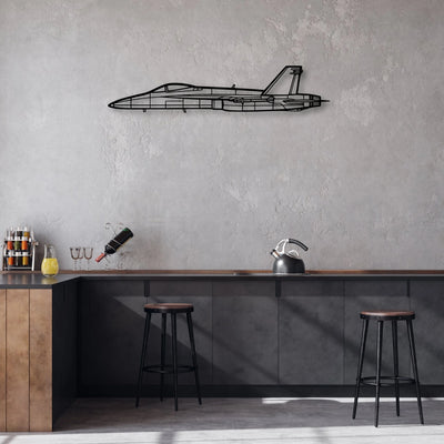 F A18 C Hornet Classic Aircraft Silhouette Metal Wall Art - Aviation Hangar Decor