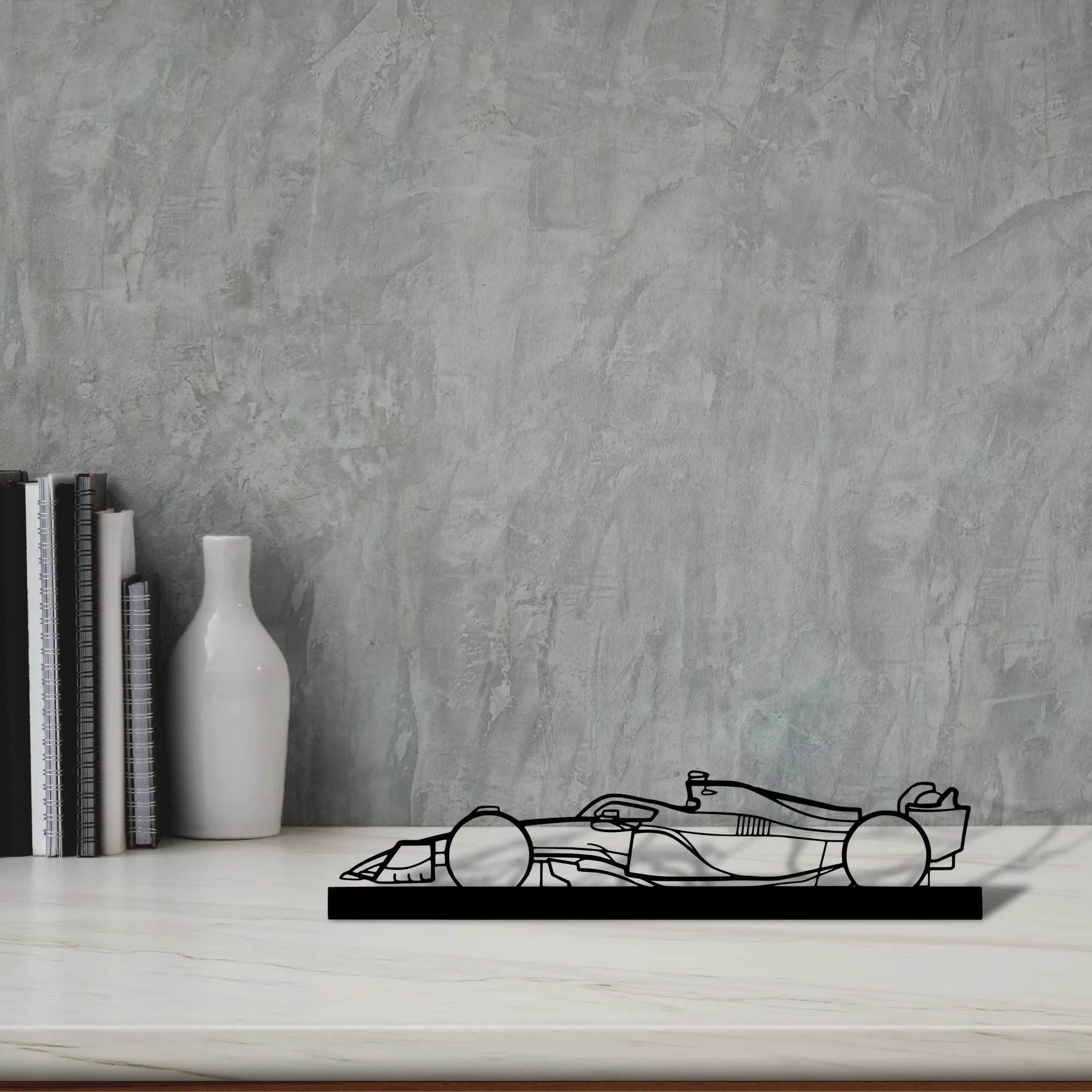 f1-2022-mercedes Silhouette Metal Art Stand - Aero Silhouette