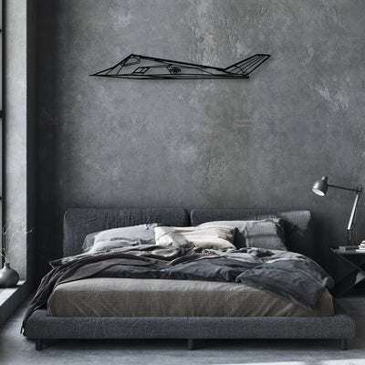 F117 Nighthawk Classic Aircraft Silhouette Metal Wall Art - Aviation Hangar Decor
