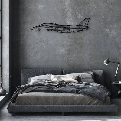 F14 Tomcat Classic Aircraft Silhouette Metal Wall Art - Aviation Hangar Decor