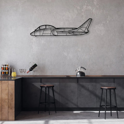 F7U 3 Cutlass Classic Aircraft Silhouette Metal Wall Art - Aviation Hangar Decor