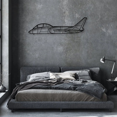 F7U 3 Cutlass Classic Aircraft Silhouette Metal Wall Art - Aviation Hangar Decor
