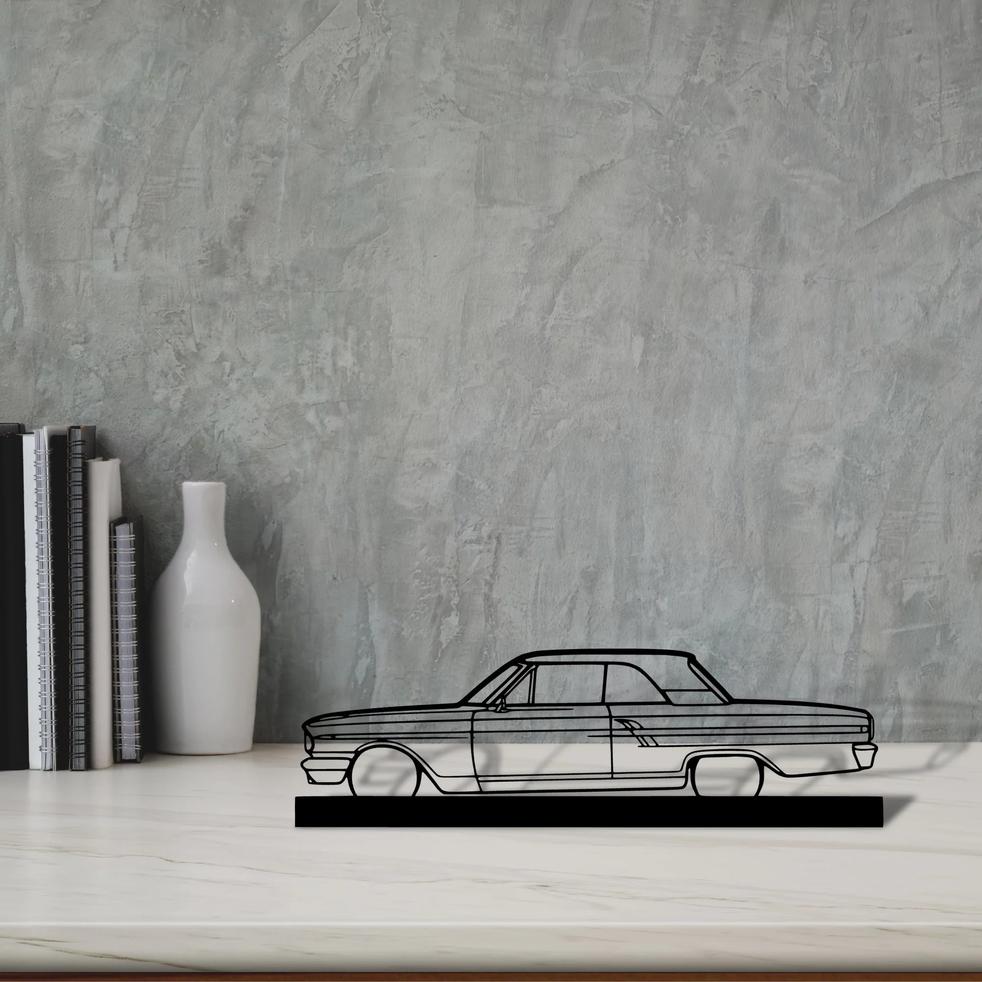 fairlane-coupe-1964 Silhouette Metal Art Stand - Aero Silhouette