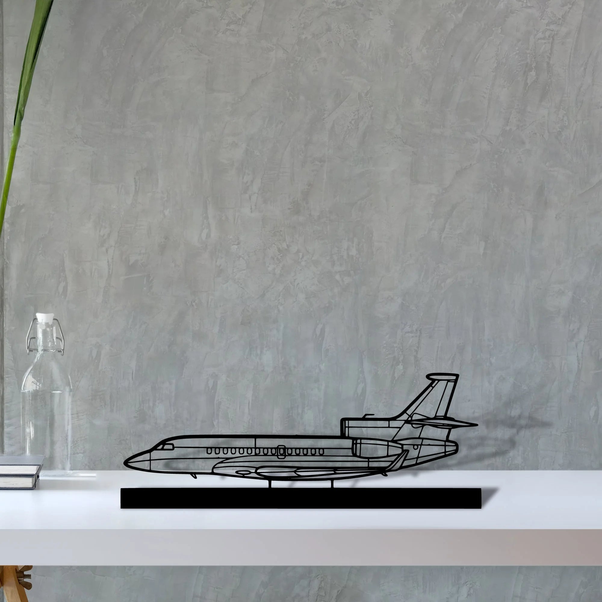 falcon-7x-2 Silhouette Metal Art Stand - Aero Silhouette