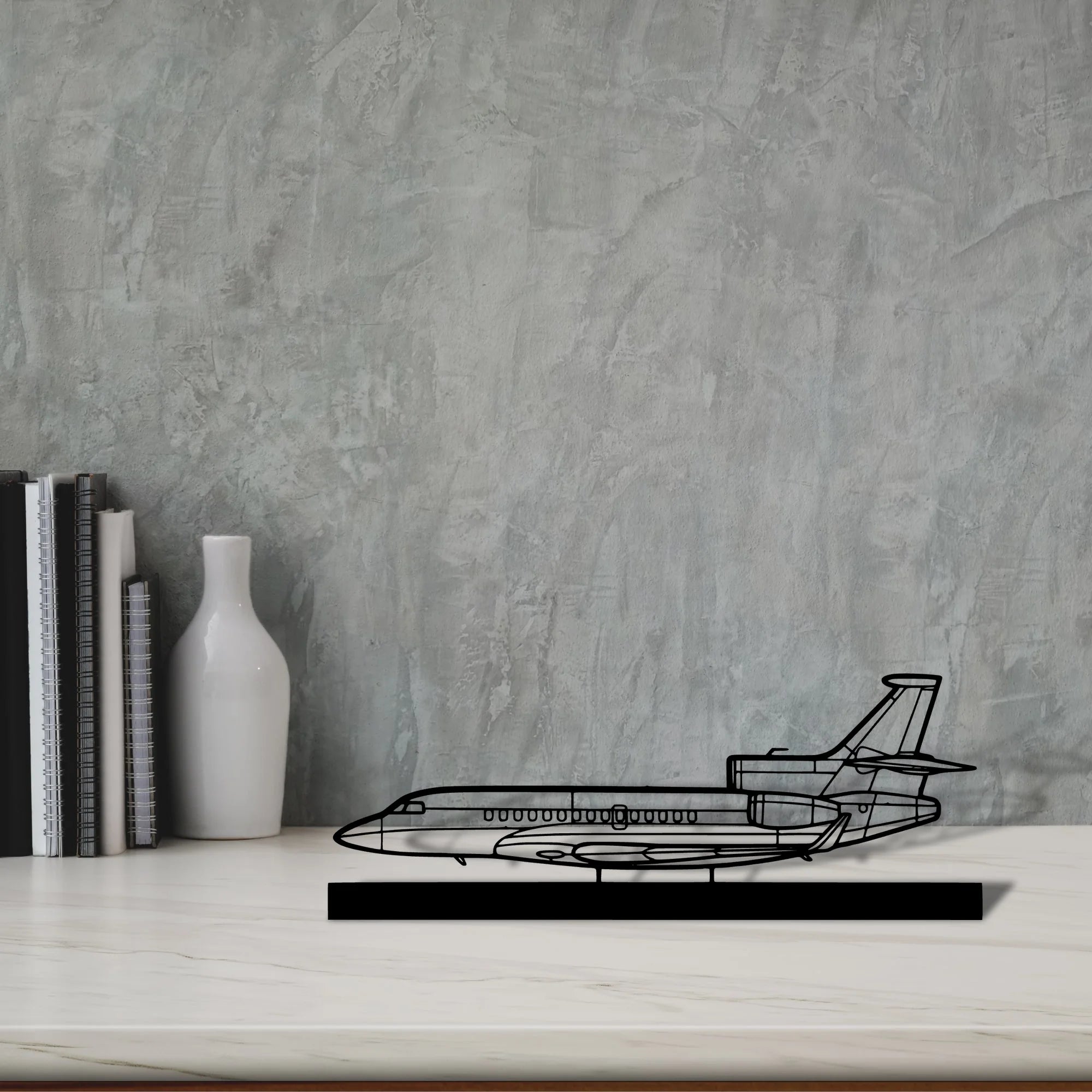 falcon-7x-2 Silhouette Metal Art Stand - Aero Silhouette