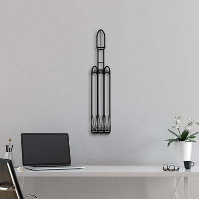 Falcon Heavy Classic Aircraft Silhouette Metal Wall Art - Aviation Hangar Decor