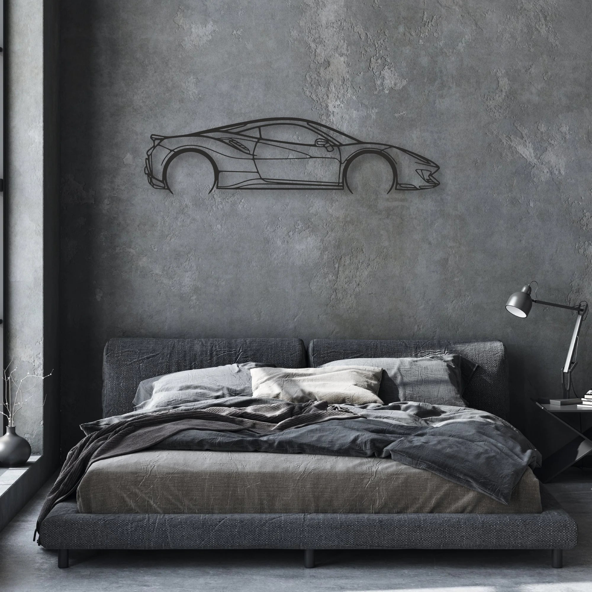 ferrari-488-pista Classic Silhouette Metal Wall Art - Automotive Garage Decor