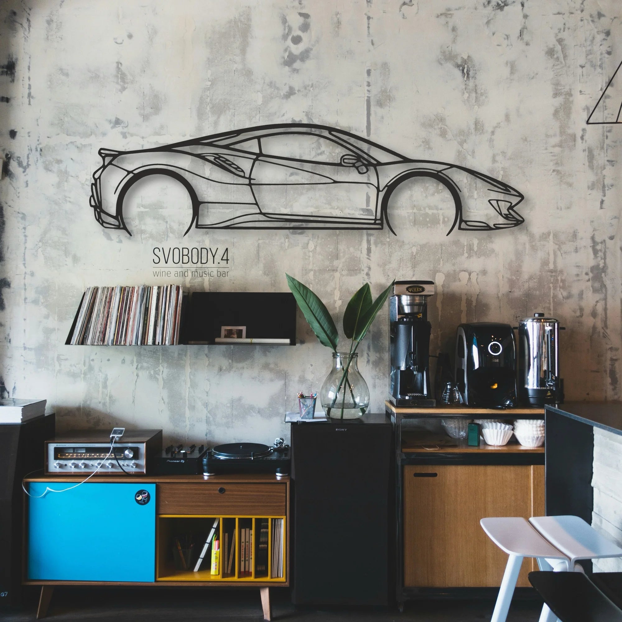 Ferrari 488 Pista Classic Silhouette Metal Wall Art - Automotive Garage Decor