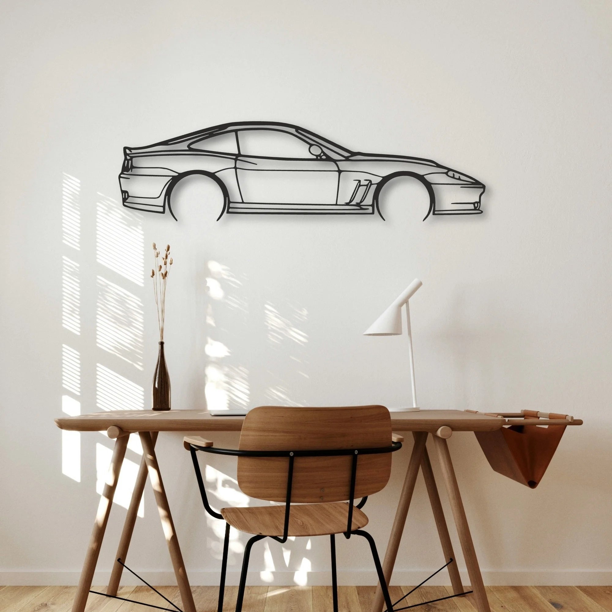 Ferrari 550 Maranello Classic Silhouette Metal Wall Art - Automotive Garage Decor