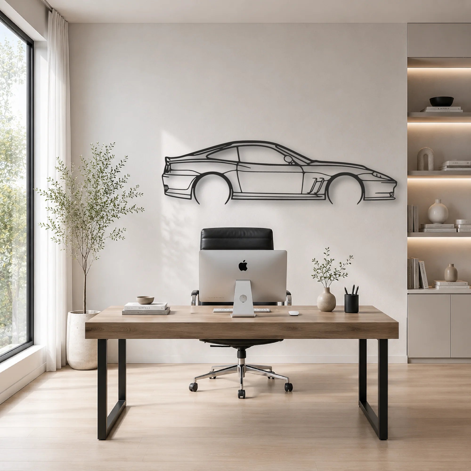 Ferrari 550 Maranello Classic Silhouette Metal Wall Art - Automotive Garage Decor