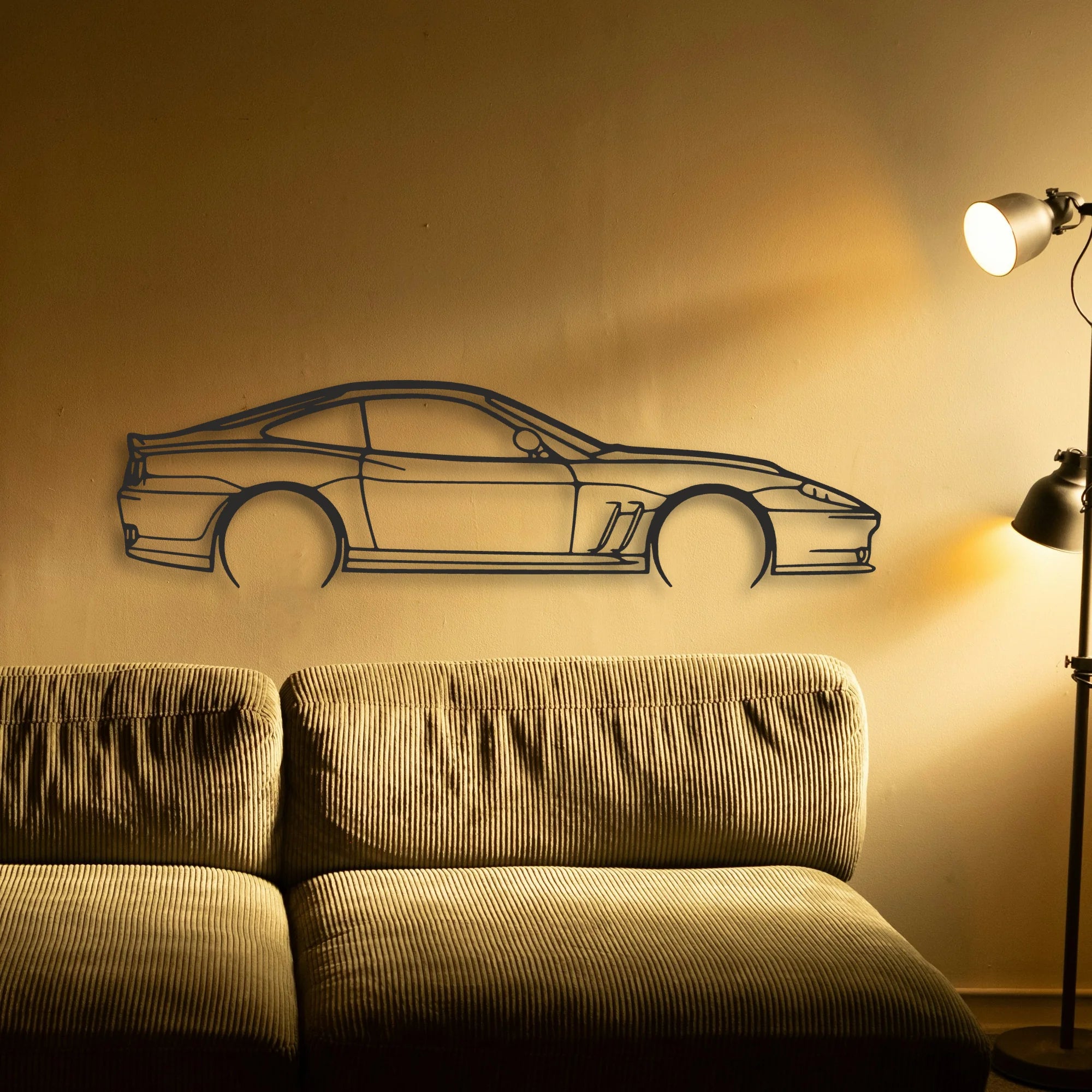 Ferrari 550 Maranello Classic Silhouette Metal Wall Art - Automotive Garage Decor