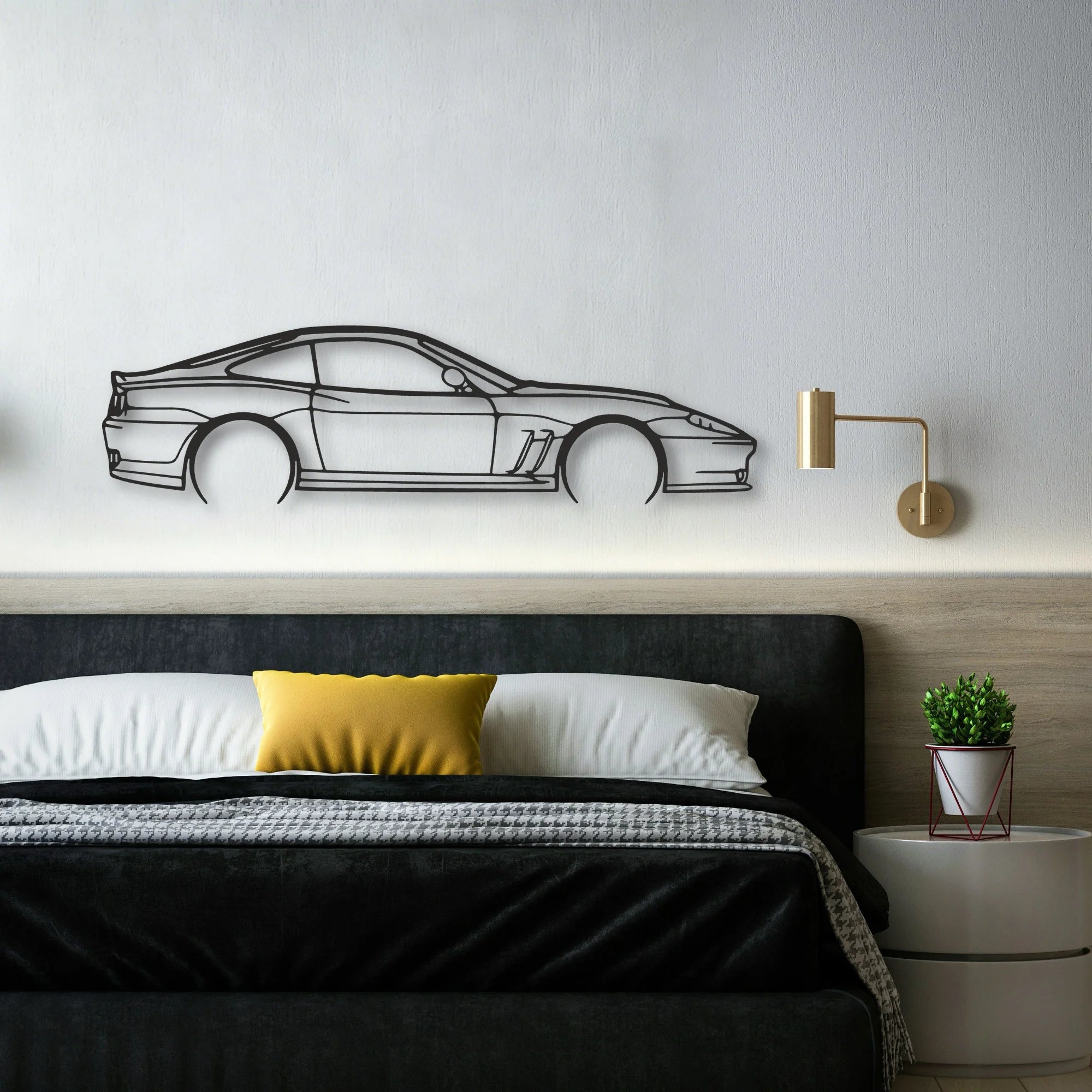 Ferrari 550 Maranello Classic Silhouette Metal Wall Art - Automotive Garage Decor