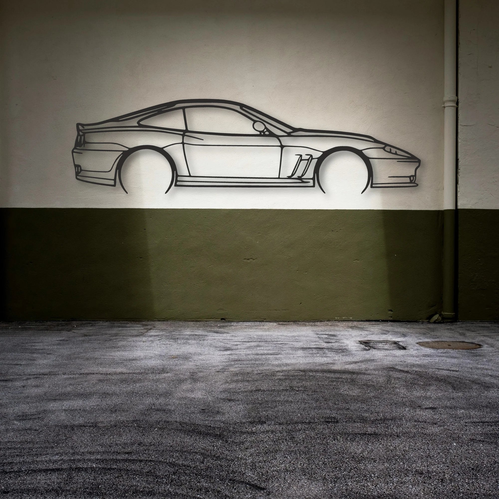 Ferrari 550 Maranello Classic Silhouette Metal Wall Art - Automotive Garage Decor