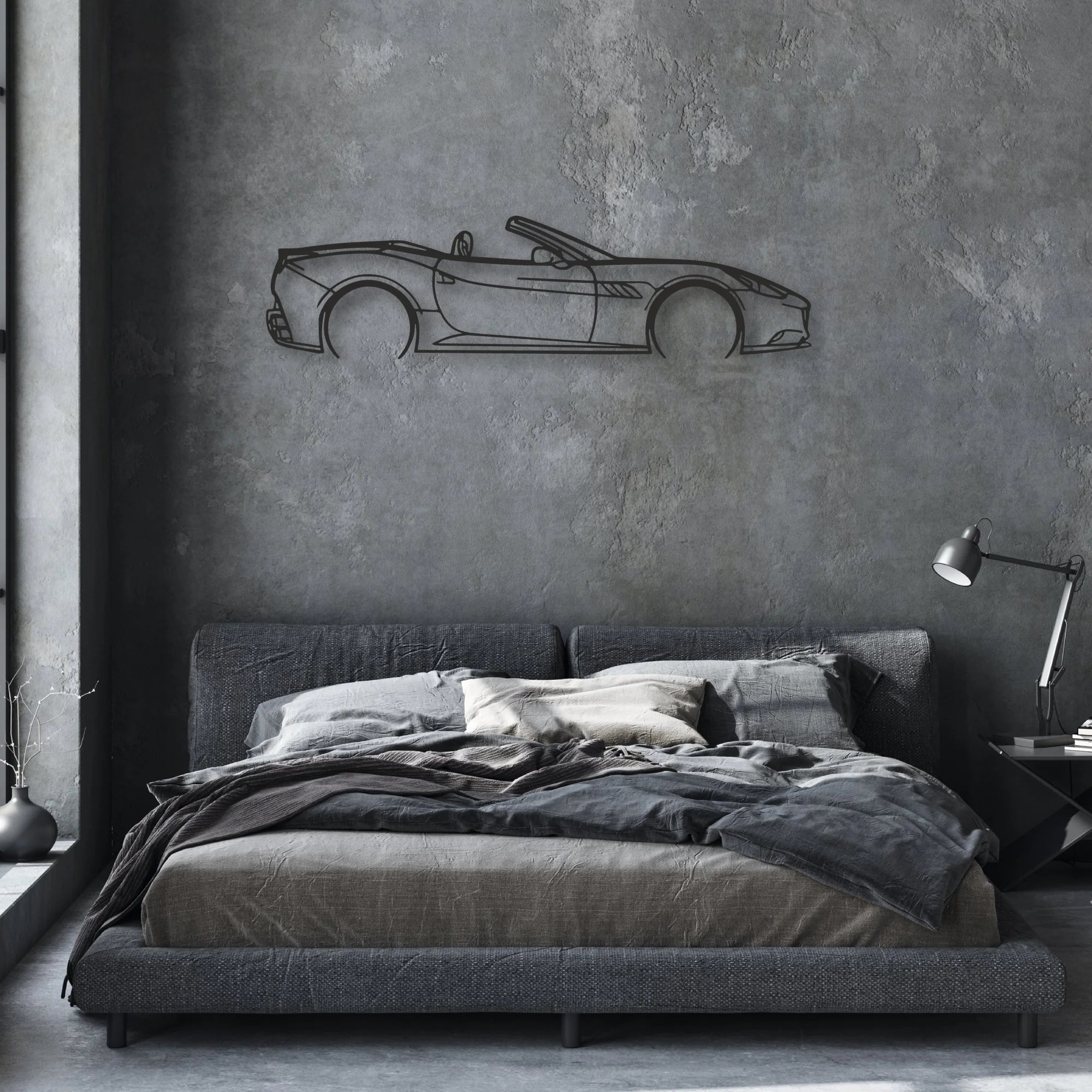 ferrari-california Classic Silhouette Metal Wall Art - Automotive Garage Decor