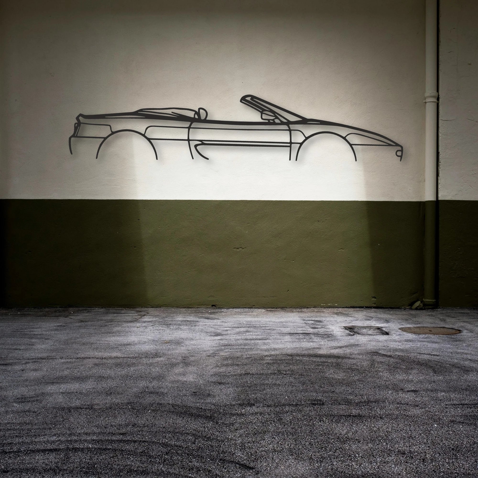 Ferrari F355 Spider Classic Silhouette Metal Wall Art - Automotive Garage Decor