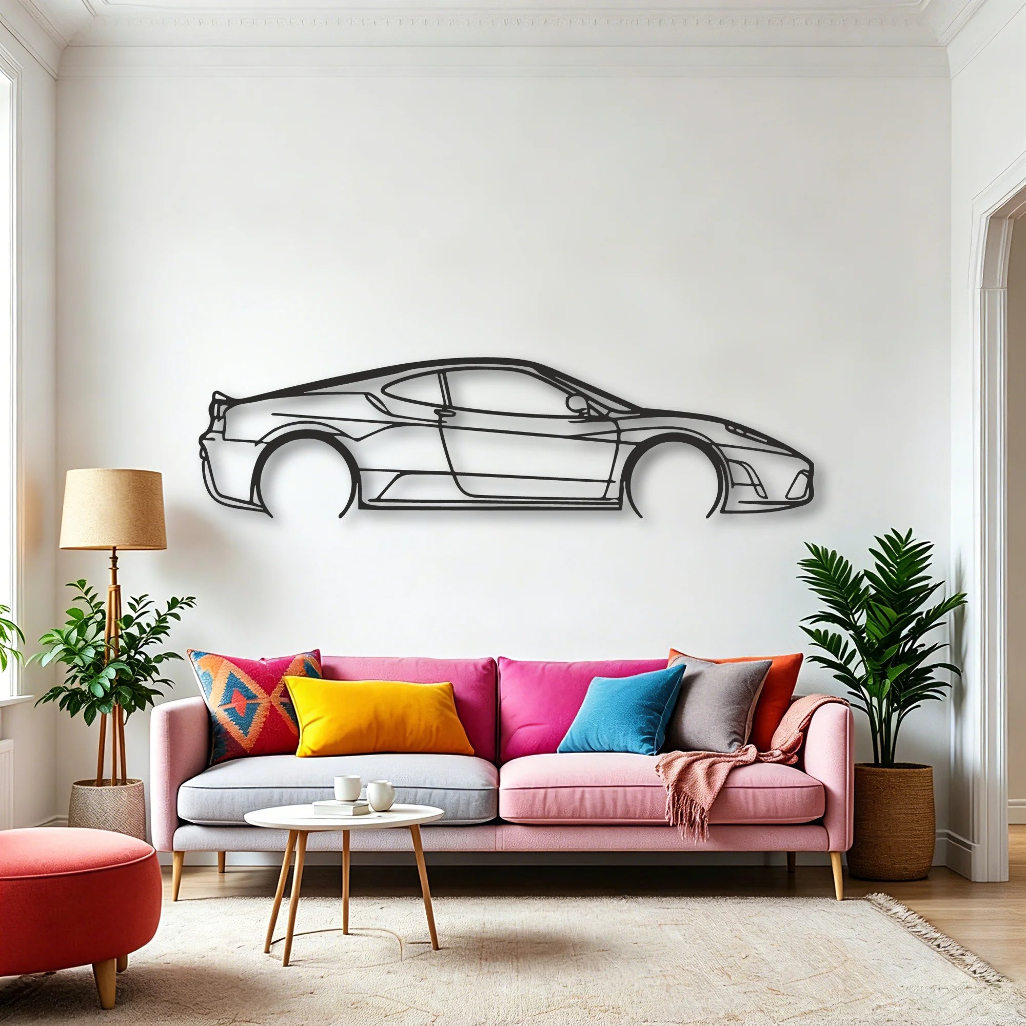 Ferrari F430 Scuderia Classic Silhouette Metal Wall Art - Automotive Garage Decor