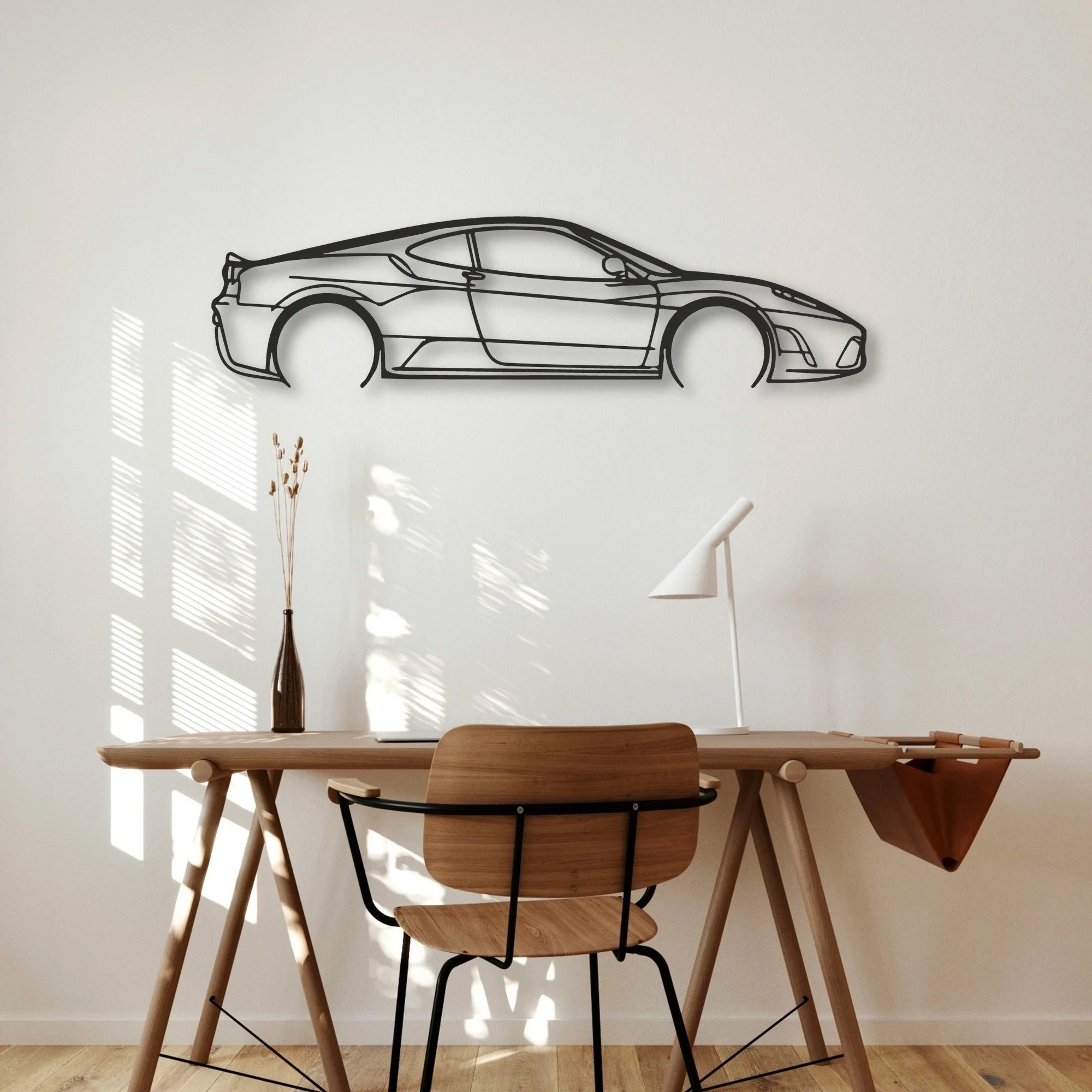 Ferrari F430 Scuderia Classic Silhouette Metal Wall Art - Automotive Garage Decor