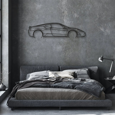ferrari-f430-scuderia Classic Silhouette Metal Wall Art - Automotive Garage Decor