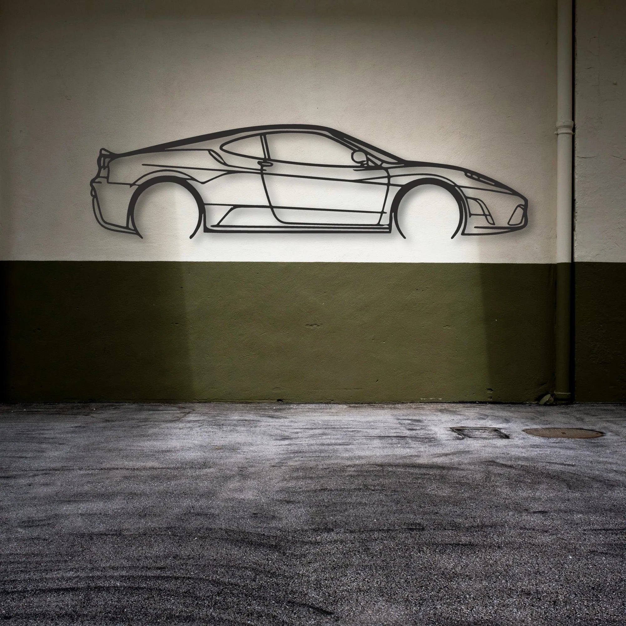 Ferrari F430 Scuderia Classic Silhouette Metal Wall Art - Automotive Garage Decor