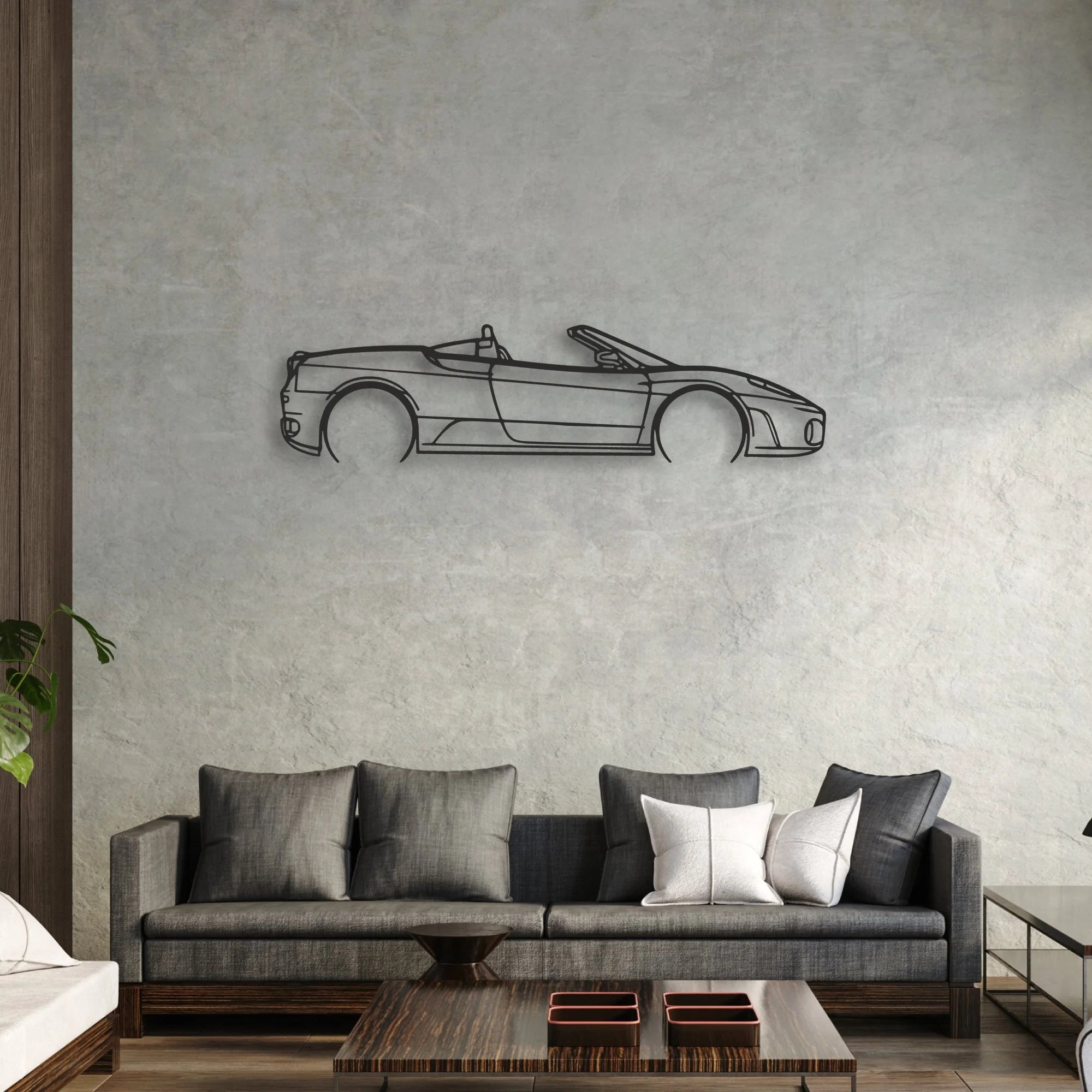 ferrari-f430-spider Classic Silhouette Metal Wall Art - Automotive Garage Decor