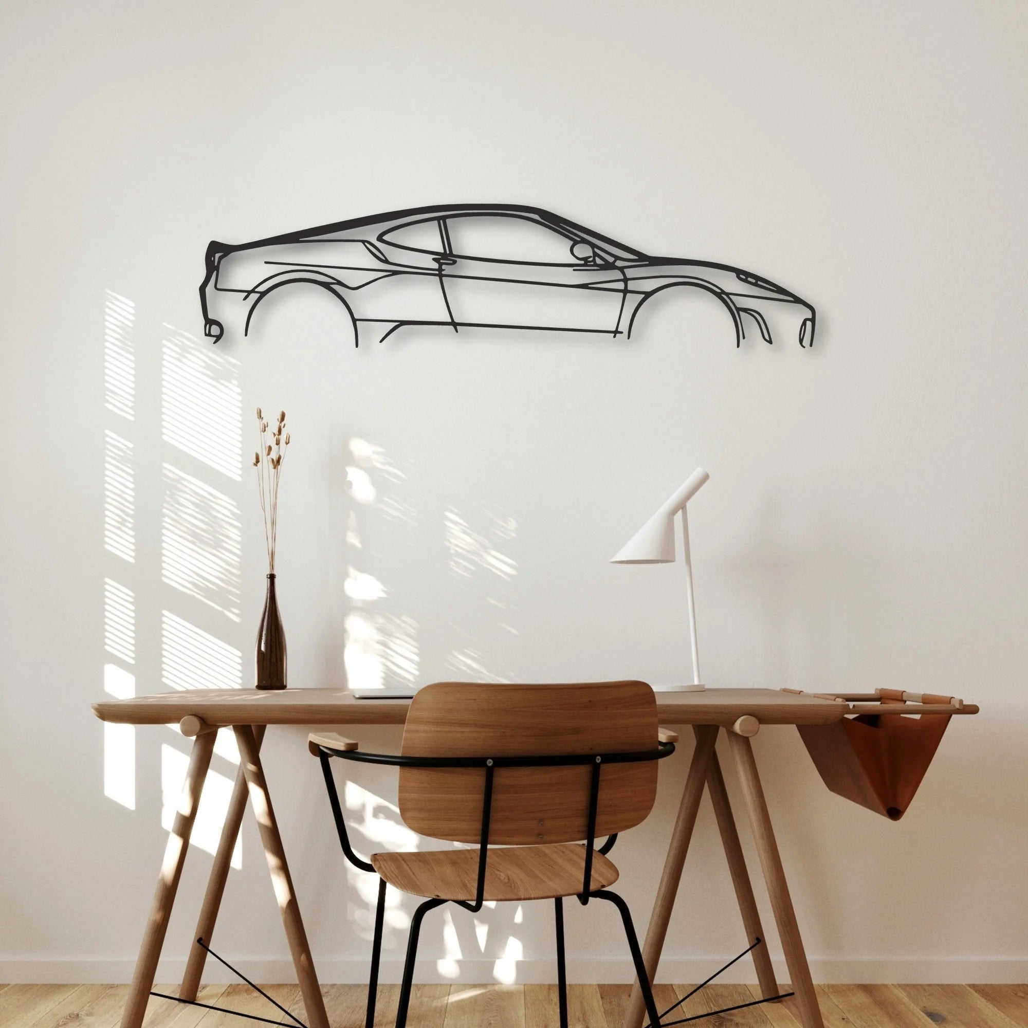 Ferrari F430 Classic Silhouette Metal Wall Art - Automotive Garage Decor