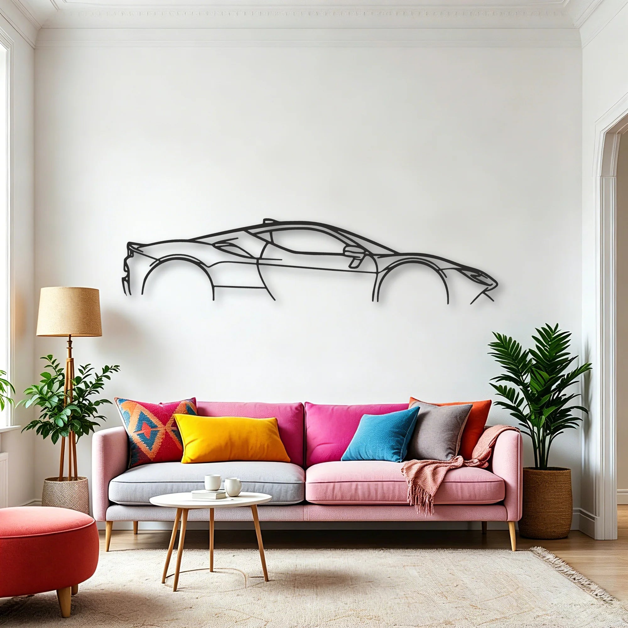 Ferrari SF90 Stradale Classic Silhouette Metal Wall Art - Automotive Garage Decor