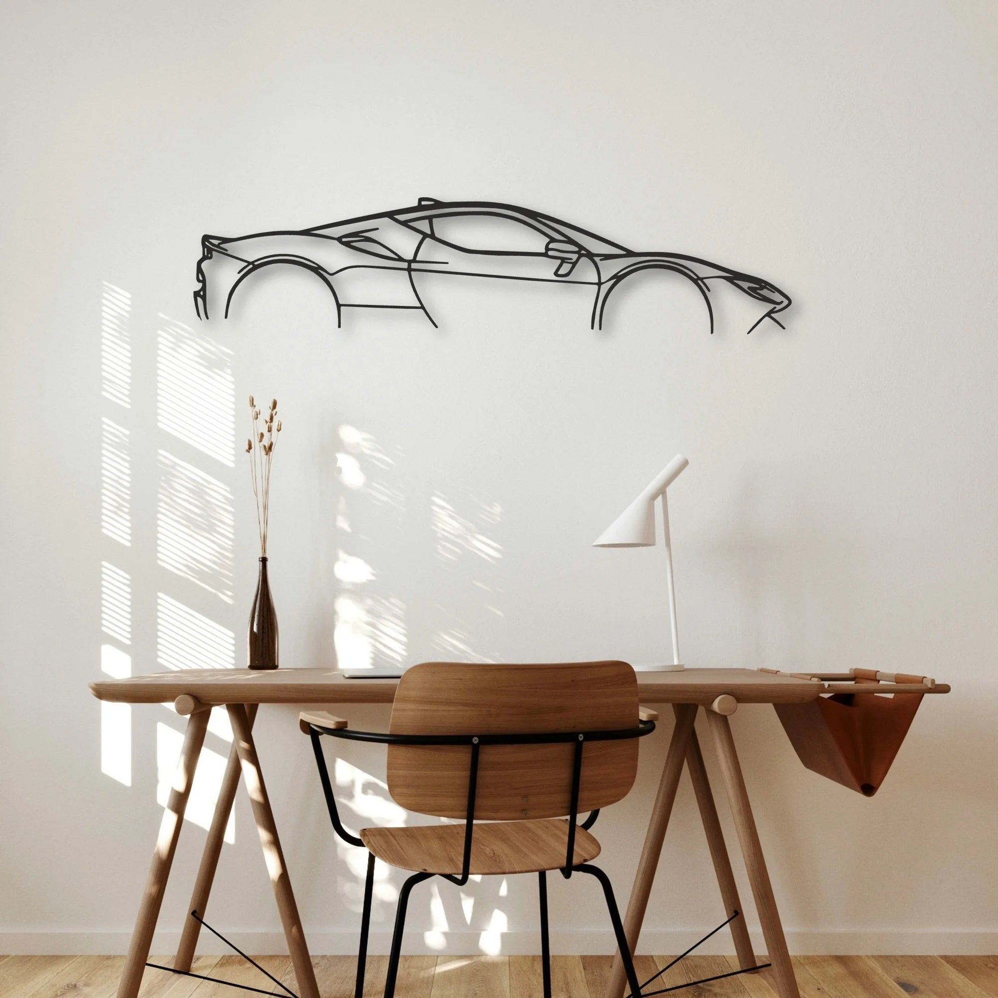 Ferrari SF90 Stradale Classic Silhouette Metal Wall Art - Automotive Garage Decor