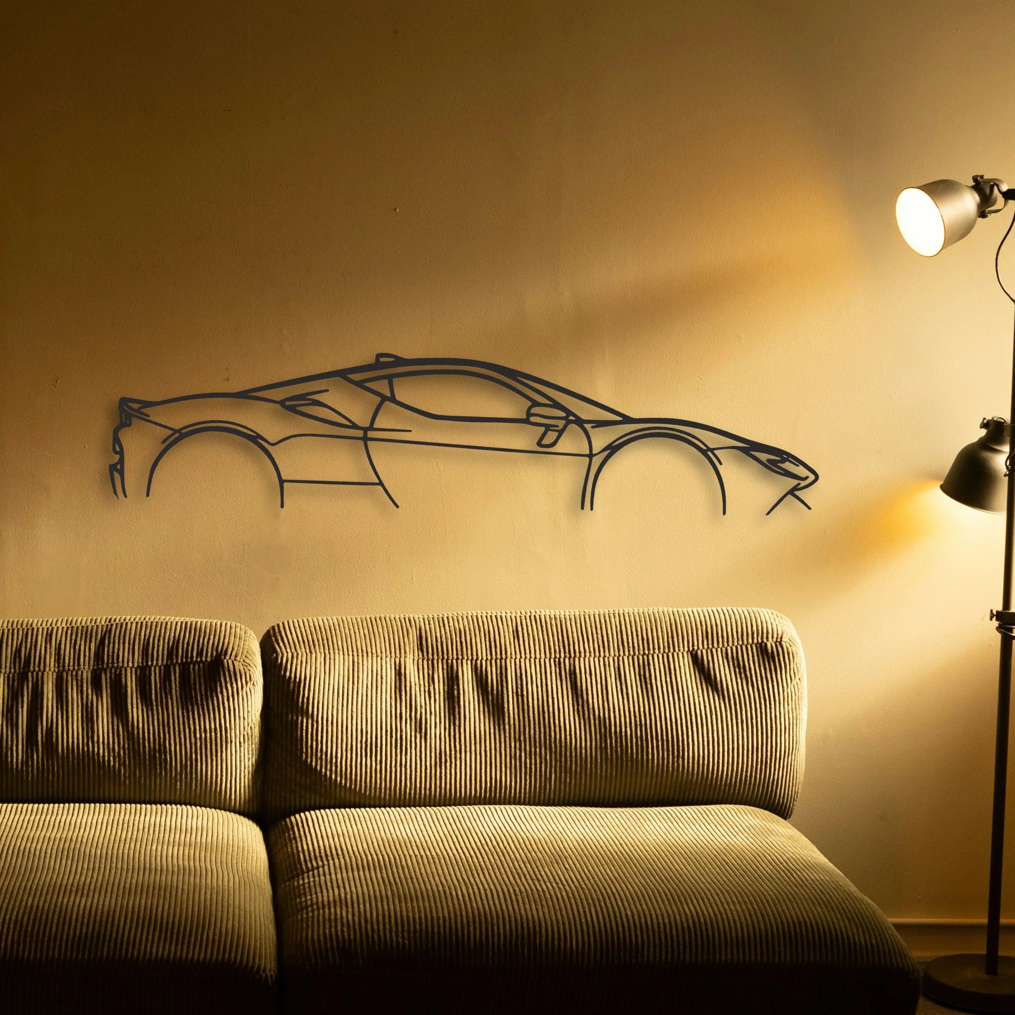 Ferrari SF90 Stradale Classic Silhouette Metal Wall Art - Automotive Garage Decor