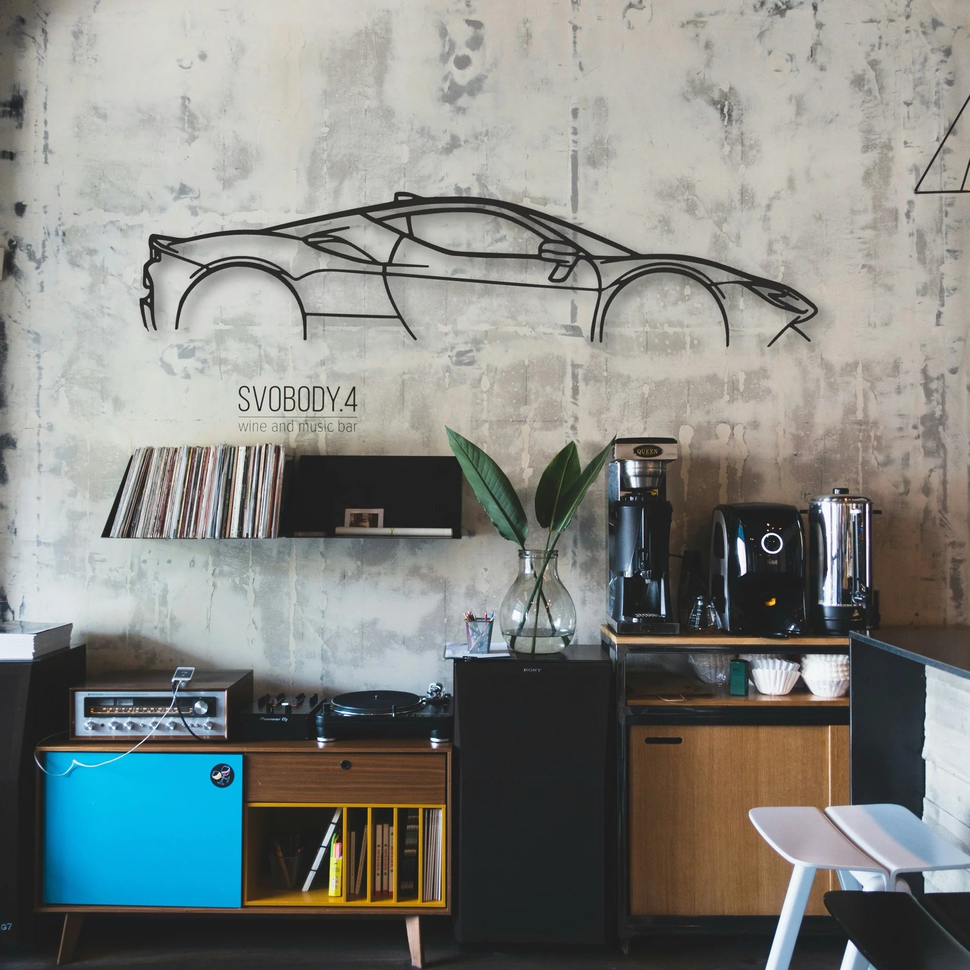 Ferrari SF90 Stradale Classic Silhouette Metal Wall Art - Automotive Garage Decor