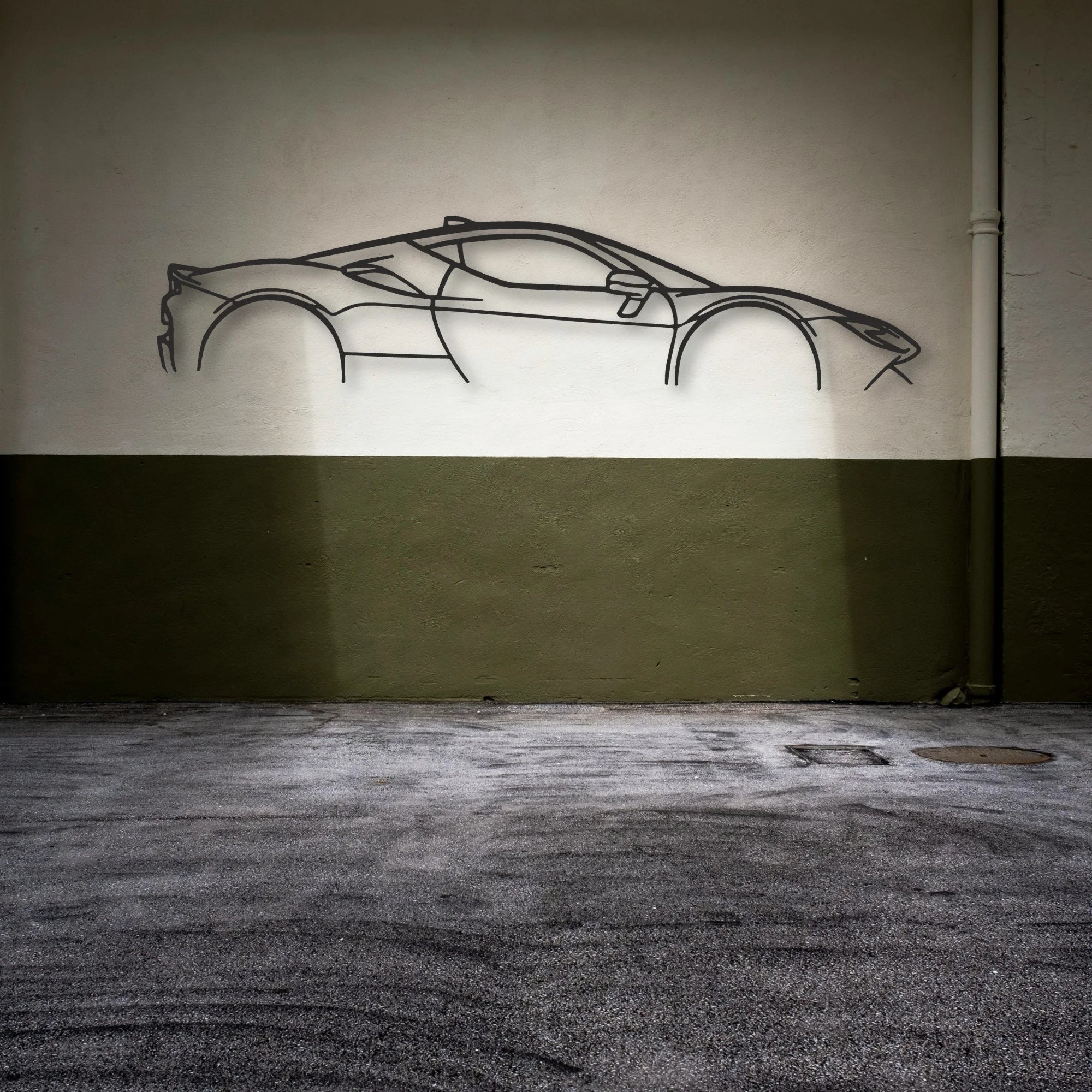 Ferrari SF90 Stradale Classic Silhouette Metal Wall Art - Automotive Garage Decor