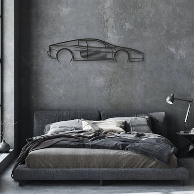 ferrari-testarossa Classic Silhouette Metal Wall Art - Automotive Garage Decor