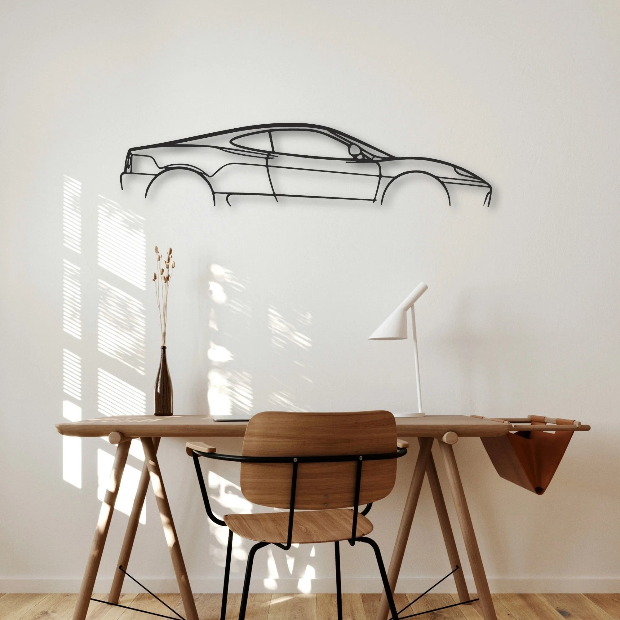 Ferrari 360 Modena Classic Silhouette Metal Wall Art - Automotive Garage Decor