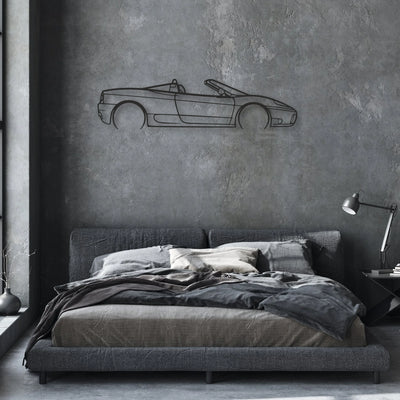 ferrari 360 spider Classic Silhouette Metal Wall Art - Automotive Garage Decor