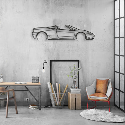 ferrari 360 spider Classic Silhouette Metal Wall Art - Automotive Garage Decor