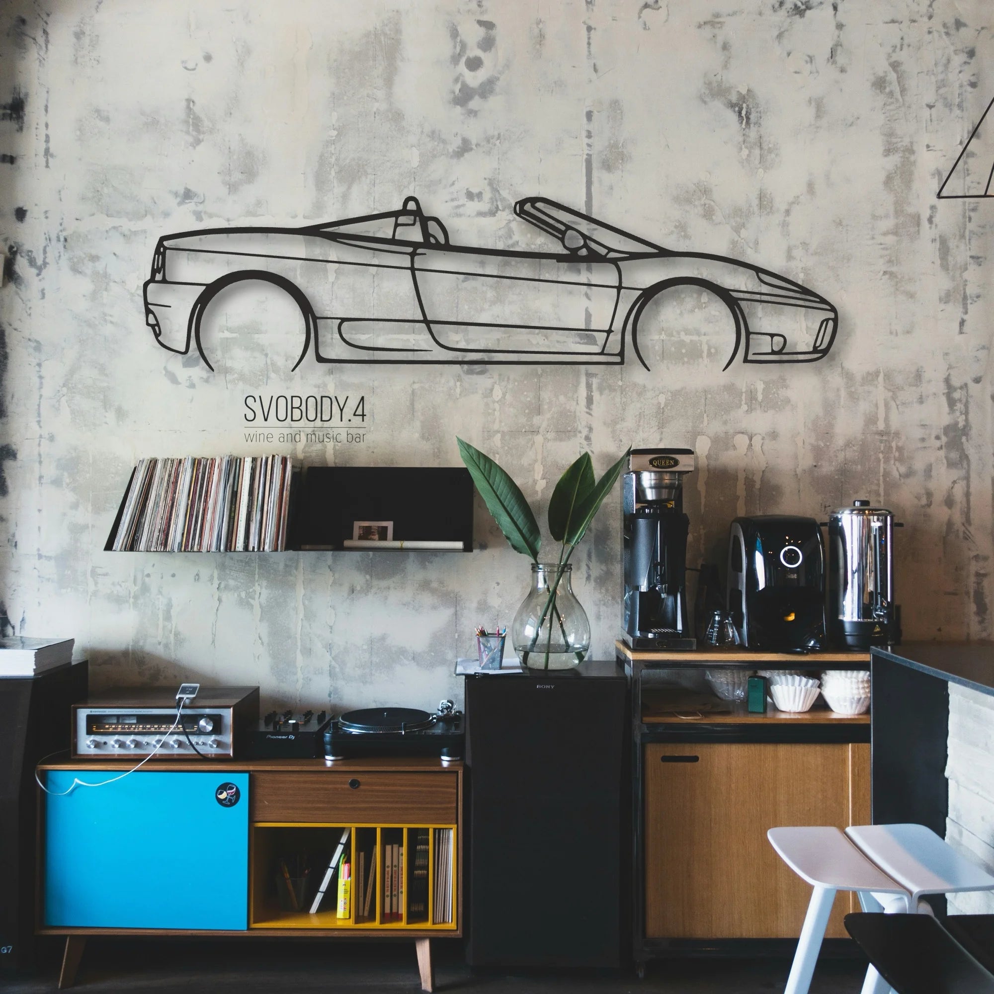 Ferrari 360 Spider Classic Silhouette Metal Wall Art - Automotive Garage Decor
