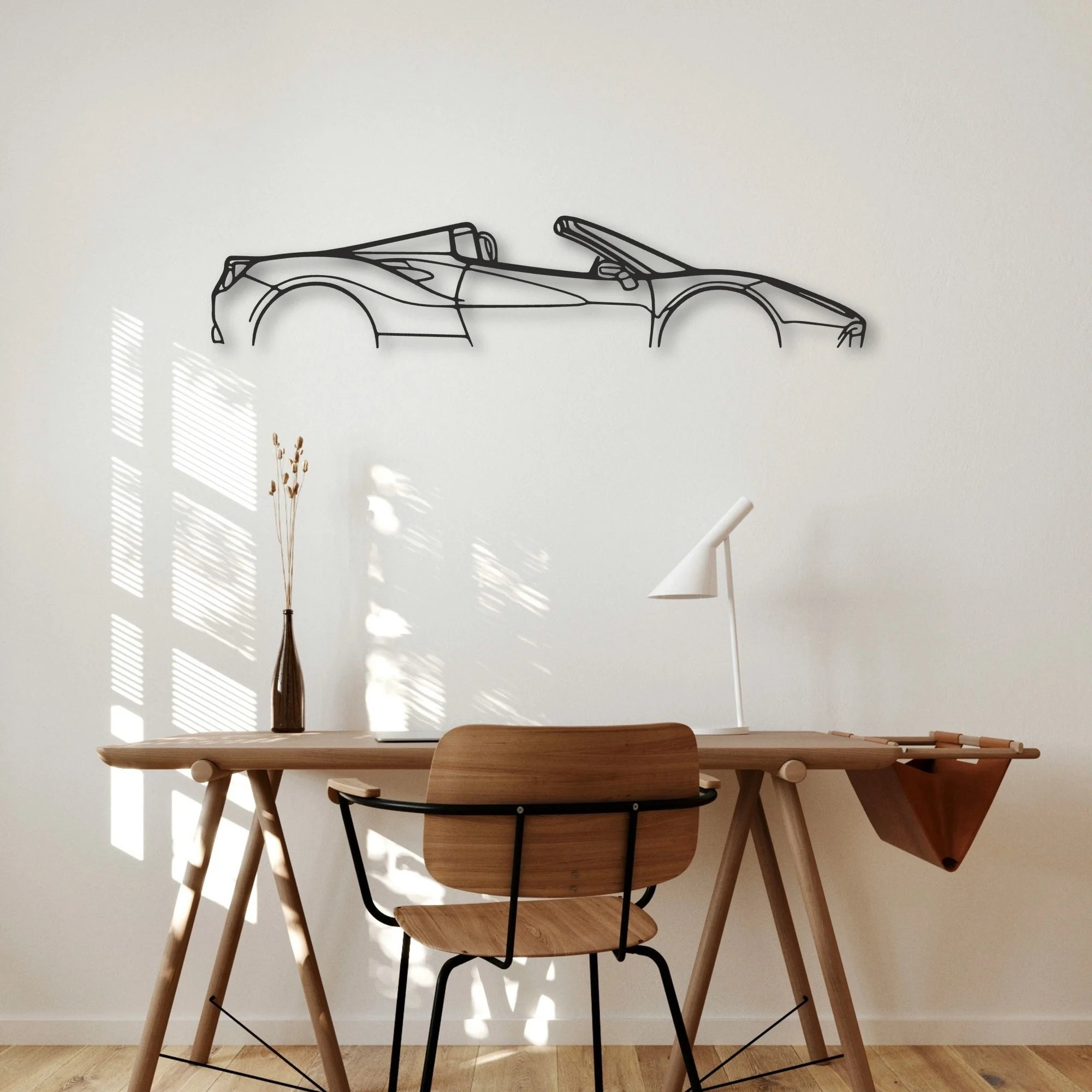 Ferrari 488 Spider Classic Silhouette Metal Wall Art - Automotive Garage Decor