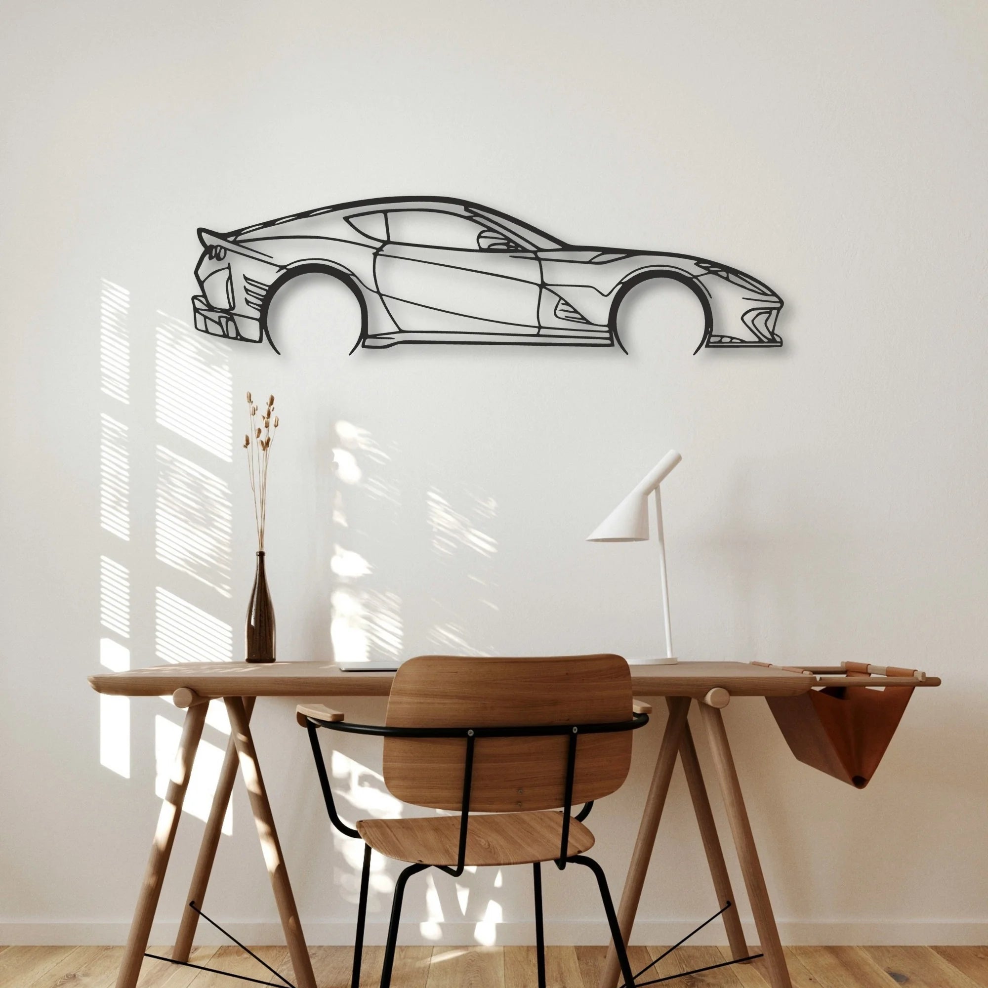 Ferrari 812 F12 Classic Silhouette Metal Wall Art - Automotive Garage Decor