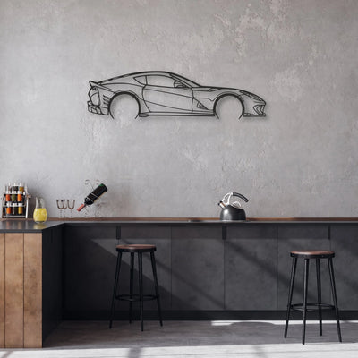 ferrari 812 f12 Classic Silhouette Metal Wall Art - Automotive Garage Decor