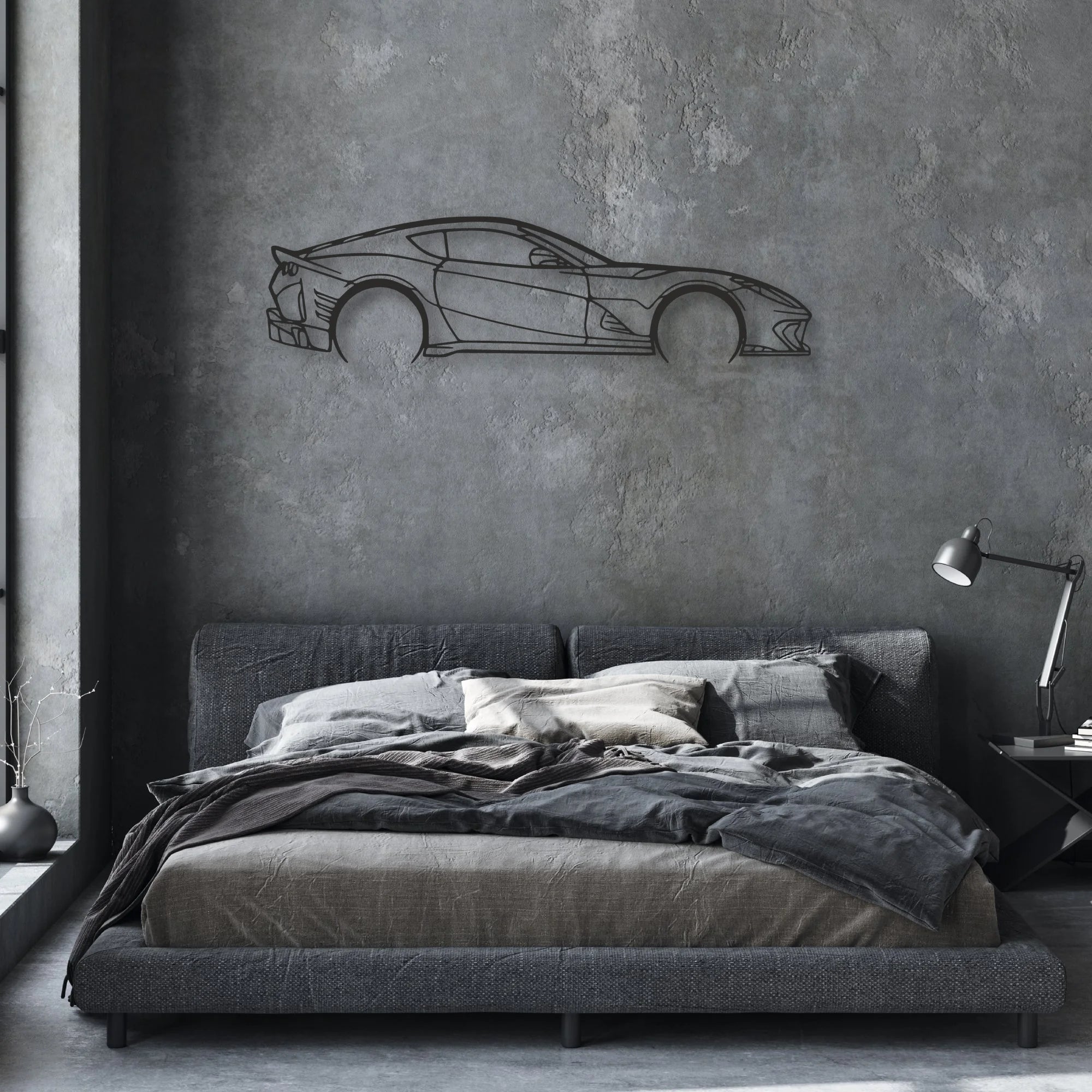 ferrari 812 f12 Classic Silhouette Metal Wall Art - Automotive Garage Decor