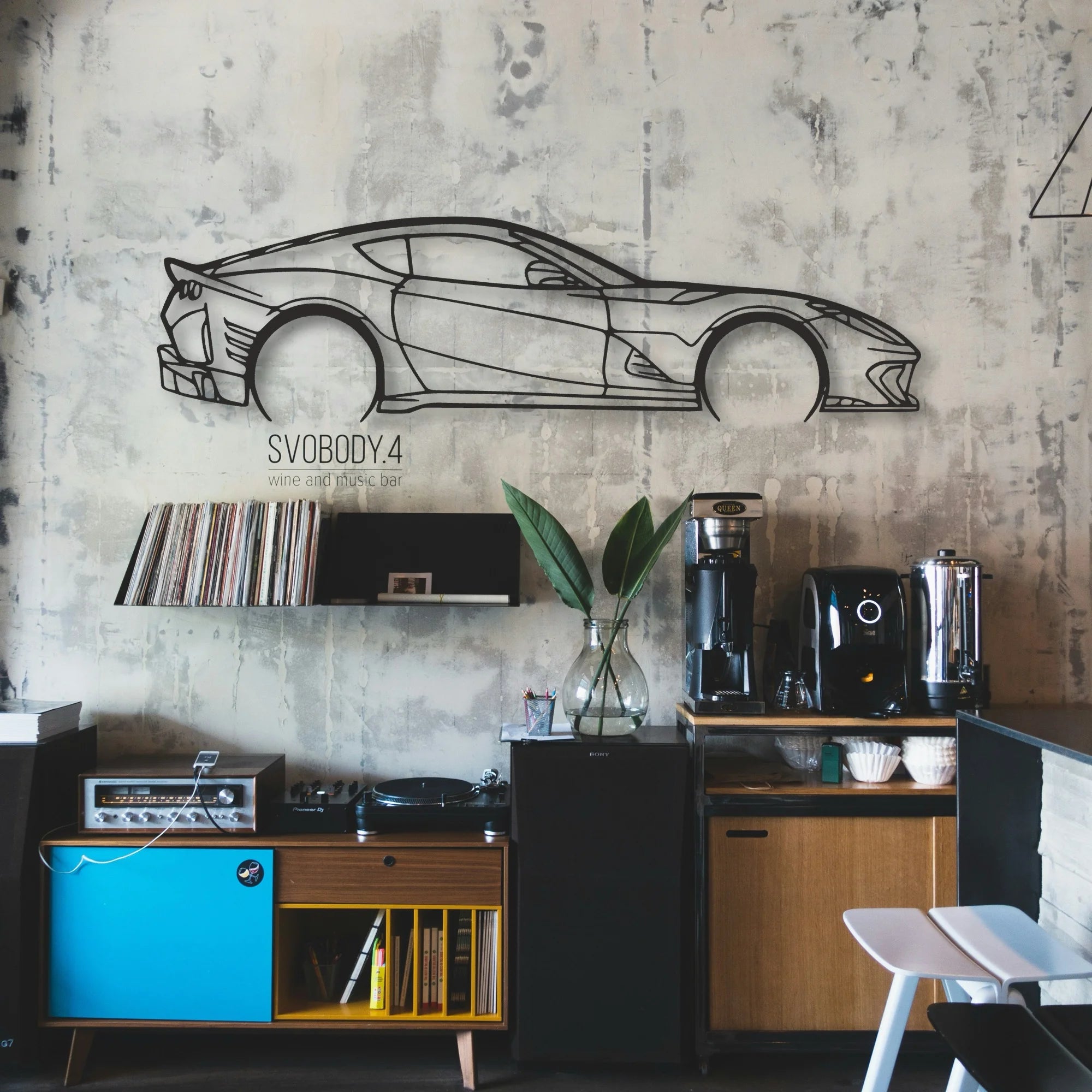 Ferrari 812 F12 Classic Silhouette Metal Wall Art - Automotive Garage Decor