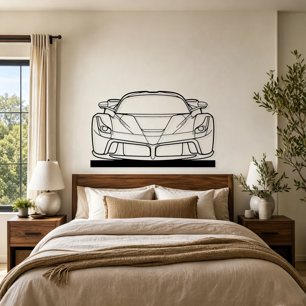 La Front Silhouette Metal Art Stand - Classic Car Garage Decor