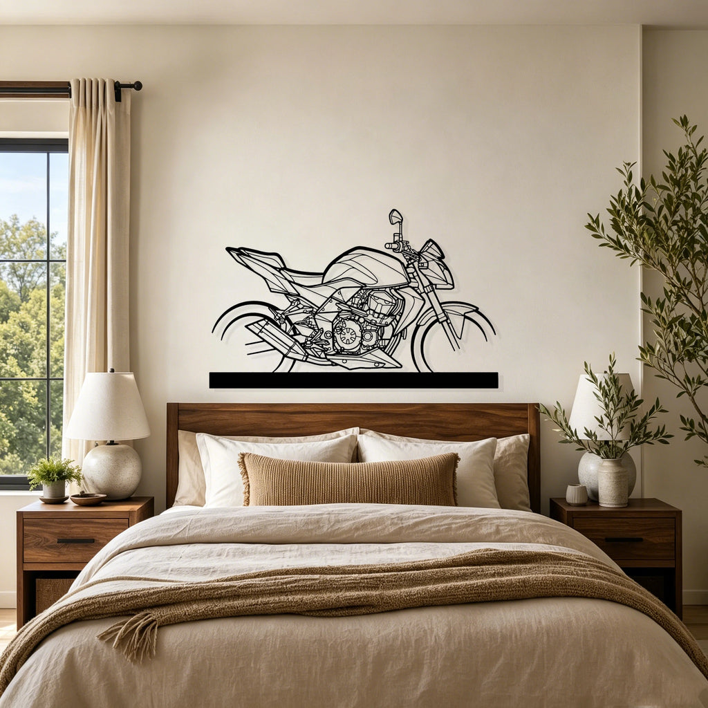 2008 Z750 Silhouette Metal Art Stand - Classic Car Garage Decor