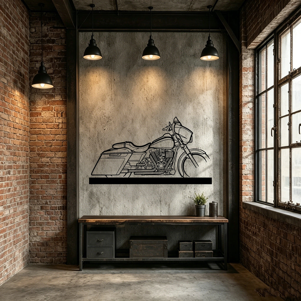 2014 Street Glide Silhouette Metal Art Stand - Classic Car Garage Decor