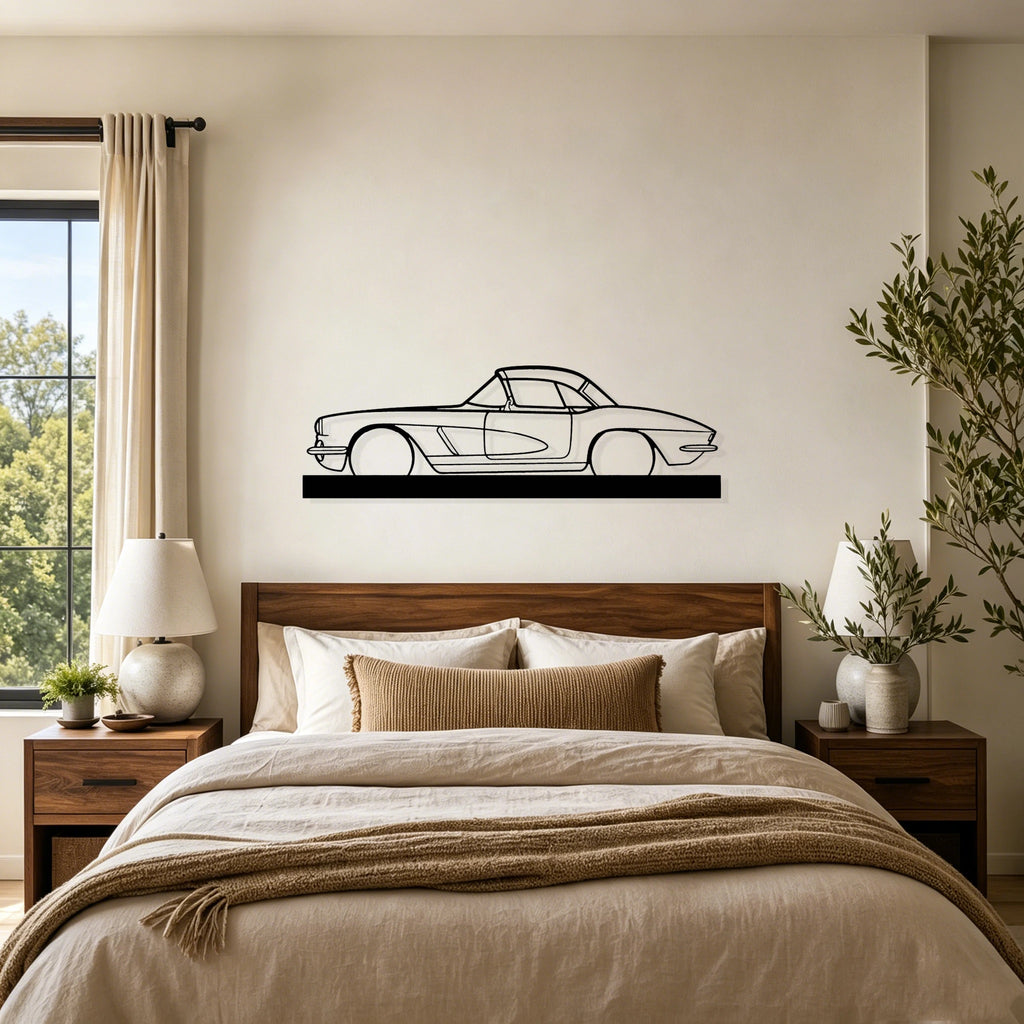 1962 C1 327 Silhouette Metal Art Stand - Classic Car Garage Decor