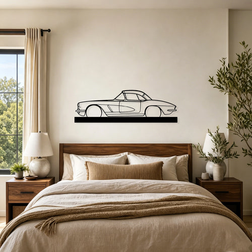 1962 C1 327 Silhouette Metal Art Stand - Classic Car Garage Decor